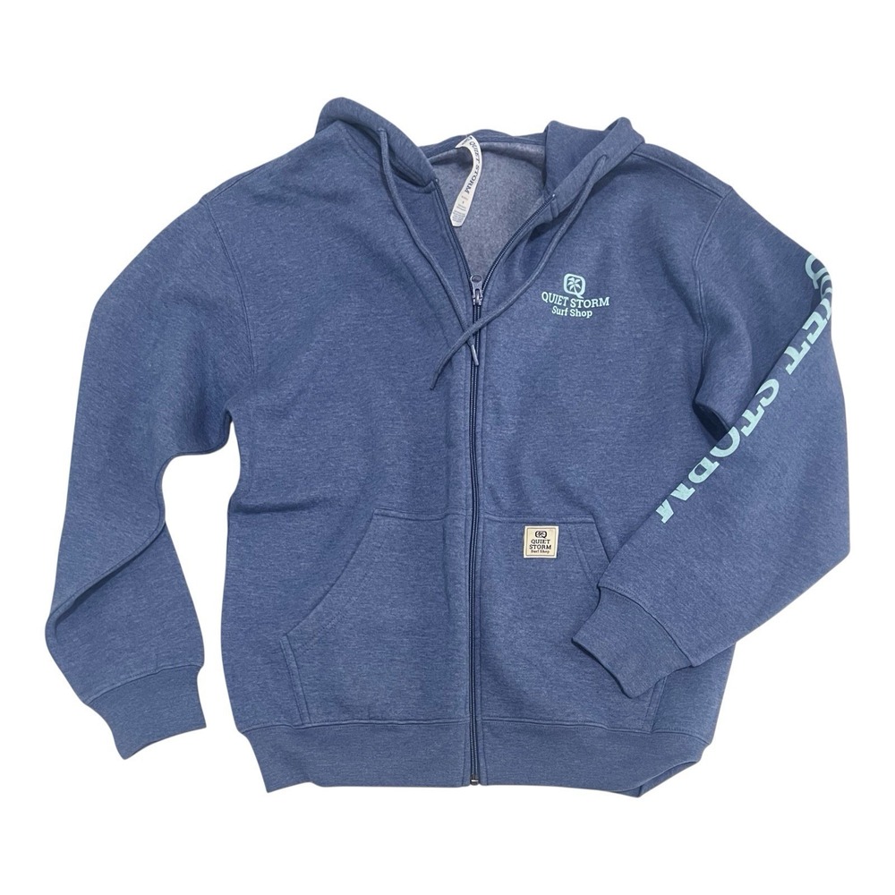 Quiet Storm Surf Shop Fleece Hoodie Blue Hooded Zip Sweatshirt Jacket‎ Men's S